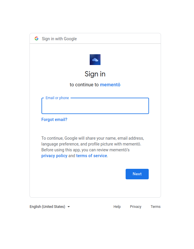 Screenshot of Microsoft oauth screen in a browser after selecting browser method asking you to sign in to your Google account